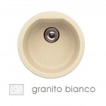 Lavello da Incasso 1 Vasca Tonda Circolare diametro 45 cm Granito Bianco Serie Pietra Nobile Apell PTNR45GW