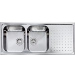 Lavello da Incasso 2 Vasche con gocciolatoio a Destra 116 x 50 cm Sopratop Acciaio Inox satinato CM PUNTO PLUS 011107.S1.01.2018 - 011107 SCSSP