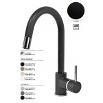 Plados PUNTOBPEX-44 Miscelatore cucina monocomando con canna tubolare e bocchetta estraibil Nemo finitura 44 Nero ULTRAMETAL NERO 