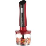 Russell Hobbs 27140-56 Frullatore a Immersione Tritatutto Elettrico con 3 Accessori 500 W Nero Rosso Trasparente