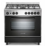 La Germania S85C61XT/24 Cucina Libera installazione 80 x 50 cm 5 Fuochi Gas Forno Elettrico Finitura Nero Griglie Smaltate 