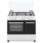 Cucina Libera installazione 90 x 60 cm 4 Fuochi Gas Forno Elettrico Griglie Smaltate Bianca DUCATI SD490WE