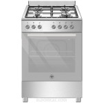 La Germania SE664EX24 Cucina Libera installazione 60 x 60 cm 4 Fuochi Gas Forno Elettrico Finitura Inox Griglie Smaltate 