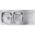 Lavello da Incasso 2 Vasche con Gocciolatoio a Destra 116 x 50 cm Sopratop Acciaio Inox satinato CM SIROS 010447.S1.01.2016 - 010447 SCSSX