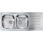 Lavello da Incasso 2 Vasche con Gocciolatoio a Destra 116 x 50 cm Sopratop Acciaio Inox satinato CM SIROS 010447.S1.01.2016 - 010447 SCSSX