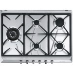 Smeg SRV575GH5 Piano Cottura da Incasso 5 Fuochi Gas Griglie in Ghisa 70 cm Inox 