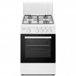 Cucina Libera installazione 50 x 50 cm con Coperchio 4 Fuochi Gas Griglie Smaltate Forno statico Elettrico colore Bianco Schaub Lorenz SS450GEW