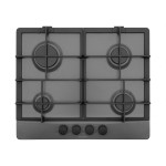 Piano Cottura da Incasso a Gas 60 cm 4 Fuochi Griglie in Ghisa finitura asphalt PRIMUS PC60 SCHOCK STP64H43N