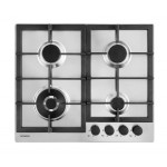 Piano Cottura da Incasso a Gas 60 cm 4 Fuochi Griglie in Ghisa finitura Acciaio Inox PROFESSIONAL PC60 SCHOCK STR64THIX