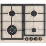 Piano Cottura da Incasso a Gas 60 cm 4 Fuochi Griglie in Ghisa finitura Avena SILVER PC60 SCHOCK STS64TH58