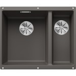 Lavello 2 Vasche - Grande a Sinistra Sottotop 55 x 46 cm Silgranit Grigio Vulcano SUBLINE 340/160-U BLANCO 1527346 - 527346