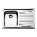 Lavello da Incasso 1 Vasca con Gocciolatoio a Destra 79 x 50 cm Acciaio Inox Serie Venezia Apell VE791IRBC