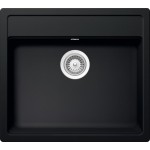 Lavello incasso 1 Vasca - Monovasca sopratop - sottotop 57 x 51 cm Cristadur Premium Nero Puro VERO N100 SCHOCK VEON100A84