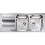 Lavello da Incasso 2 Vasche con gocciolatoio a Sinistra 116 x 50 cm Sopratop Acciaio Inox satinato CM ZENITH PLUS 011257.D1.01.2018 - 011257 DCSSP