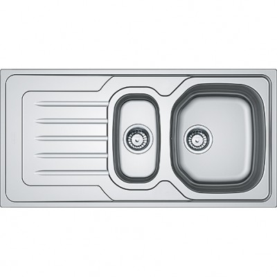 Lavello da Incasso 2 Vasche con Gocciolatoio a Sinistra 100 x 50 Inox Onda Line Franke OLX 651 101.0180.244 - 88865587 