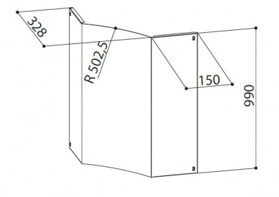 Kit camino superiore Inox H990 per cappa SOLARIS Faber 112.0157.261