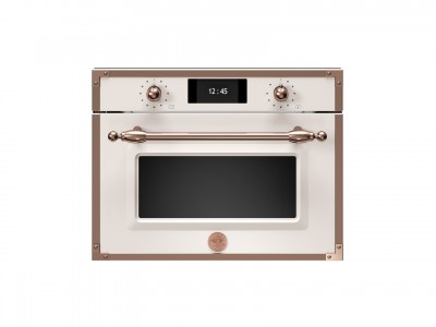 Forno da Incasso Vapore Combinato Compatto Altezza 45 cm Serie Heritage Nero  Finiture Rame Bertazzoni F457HERVTAC