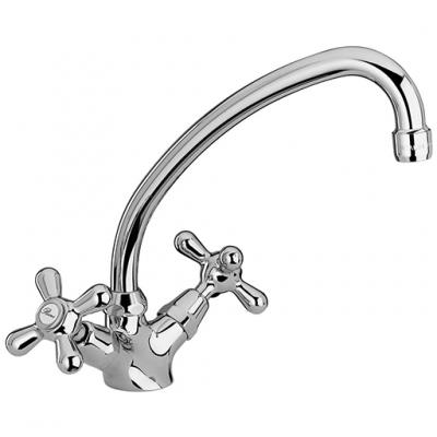 Monoforo lavello con bocca tubo Ottone Antico serie Liberty Paini 17F3570