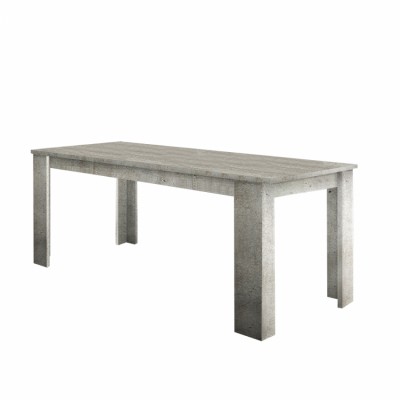 Tavolo da pranzo design moderno allungabile 160-210x90cm colore grigio cemento Made in Italy