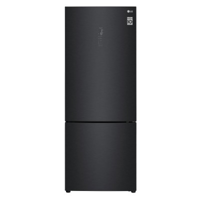 Frigorifero Smart Combinato Libera Installazione Larghezza 70 cm Classe E Total No Frost Altezza 185 cm Maniglie integrate Display esterno LED Matte Black Steel LG GBB569MCAMN