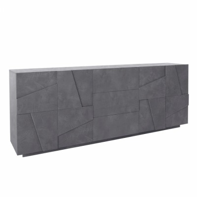 Mobile soggiorno credenza design 4 ante 3 cassetti 220cm ardesia Made in Italy