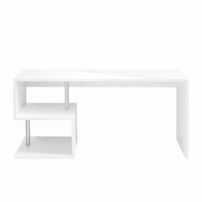 Scrivania ufficio design moderno legno 180x60cm bianco Made in Italy