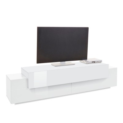 Mobile soggiorno porta TV bianco 200cm 4 vani e 3 ante Made in Italy