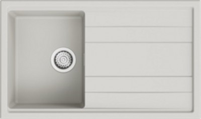 Lavello da Incasso 1 Vasca con gocciolatoio Reversibile 86 x 50 cm Sopratop Granitgem Grigio Tormalina CM OREGON 400200G07