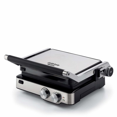 Ariete 1918 Grill & Taste Griglia Elettrica con Piastre Antiaderenti removibili basculanti - apertura 180° - 5 Temperature - 2000 Watt - Acciaio Inox