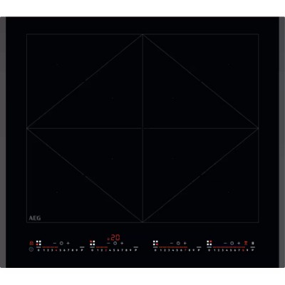 AEG Serie 6000 NIR64T00FB Piano Cottura da Incasso a Induzione 60 cm 4 Zone TotalFlex con FlexiPower Management Estetica vetroceramica nera bisellata