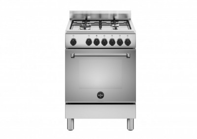 La Germania AMN664EXV/24 Cucina Libera installazione 60 x 60 cm 4 Fuochi Gas Forno Elettrico Finitura Inox Griglie Smaltate 