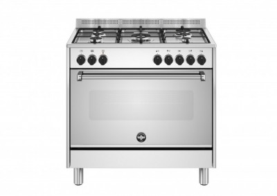 La Germania AMN965EXV/24 Cucina Libera installazione 90 x 60 cm 5 Fuochi Gas Forno Elettrico Multifunzione Acciaio Inox 