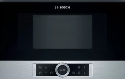 Forno Microonde da incasso 21 Litri Altezza 38 cm Inox Vetro Nero Serie 8 Bosch BFL634GS1