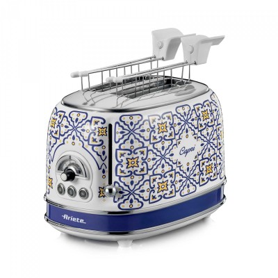 Ariete 155 Tostapane Capri 810W 2 fette - 6 livelli di doratura - Vassoio raccogli briciole - Funzione defrost - Espulsione automatica