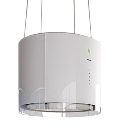 Cappa a Isola Sospesa Diametro 45 cm Vetro Bianco Sistema purificazione dell’aria FALMEC Eolo E.ion - CEOI45.E0P6#ZZZF441F