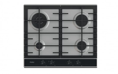 Piano Cottura da Incasso a Gas 60 cm 4 Fuochi Inox Griglie in Ghisa HAIER HAHG6BR4XH