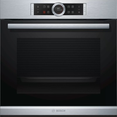 Forno da Incasso Multifunzione Elettrico Pirolitico con Vapore Inox Vetro Nero Serie 8 Bosch HRG675BS1