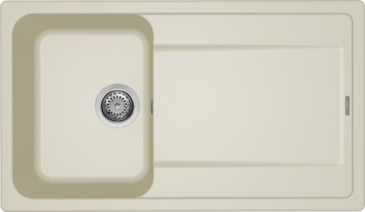 Lavello da Incasso 1 vasca con gocciolatoio Reversibile 86 x 50 cm finitura Granitek Bianco Antico 62 Life 400 Elleci LG240062