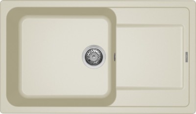 Lavello da Incasso 1 vasca grande con gocciolatoio Reversibile 86 x 50 cm finitura Granitek Bianco Antico 62 Life 410 Elleci LG241062