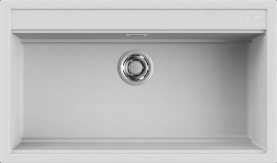 Lavello da Incasso 1 vasca - Monovasca Sopratop 86 x 51 cm finitura Granitek Matt Bianco 68 Best 360 Elleci LGB36068