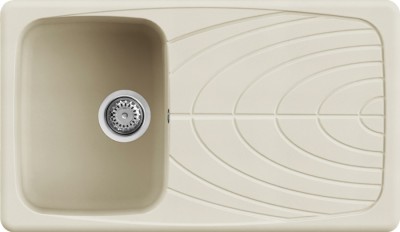Lavello 1 vasca con gocciolatoio Reversibile Sopratop 86 x 50 cm finitura Granitek Classic Bianco Antico 62 Master 400 Elleci LGM40062
