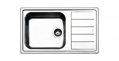 Lavello da Incasso 1 Vasca con Gocciolatoio a Destra Semifilo 86 x 50 cm Acciaio Inox Linear Apell LNG861IRBC