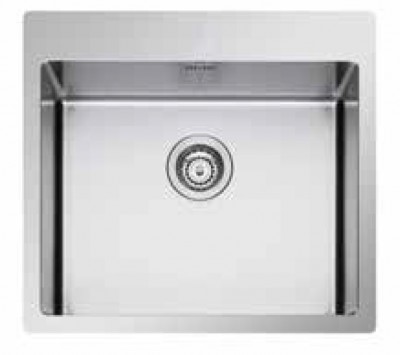 Lavello da Incasso 1 Vasca Sopratop - Filotop 55 x 51 cm Acciaio Inox con Fascia Miscelatore Radius R12 Apell LNR55FBC