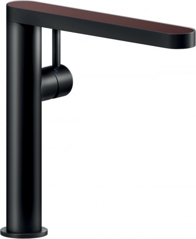 Miscelatore Lavello Canna Girevole Con Laminato Su Bocca Laminato Fenix Rosso Jaipur 0751 + Nero Opaco Nobili MH109113RJBM