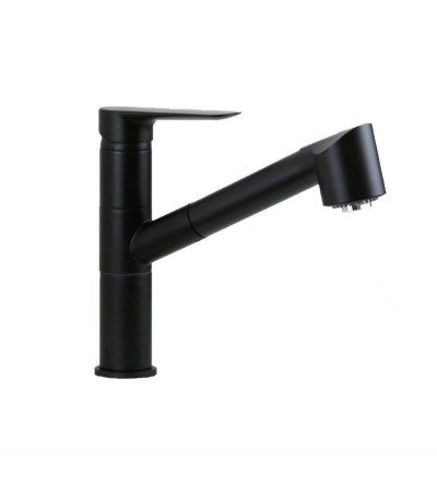 Miscelatore monoforo lavello con doccia estraibile Nero Opaco serie Nove Paini 09YO568TC