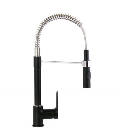 Miscelatore monoforo lavello bocca a molla con asta orientabile Nero Opaco serie Nove Paini 09YO555TC