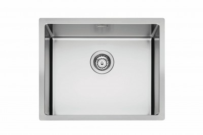 Lavello cucina da Incasso 1 Vasca Raggiata 54x44 Inox versione Slim e Filotop Made in Italy