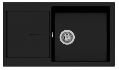 Plados NF8610-70 Lavello 1 Vasca con Gocciolatoio Reversibile Serie Infinity 86-10 finitura 70 ULTRAGRANIT BLACK MATT