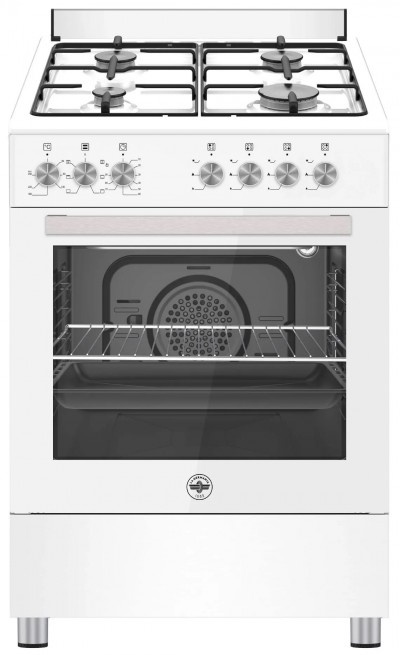 La Germania SE664EB24 Cucina Libera installazione 60 x 60 cm 4 Fuochi Gas Forno Elettrico Finitura Bianco Griglie Smaltate 