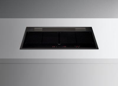 Piano Cottura Incasso ad Induzione con Cappa Integrata 88 cm 4 Zone Flex Vetroceramica Nero con Cornice Nera FALMEC Sintesi Black - CUZW90.00P8#ZZZN460F
